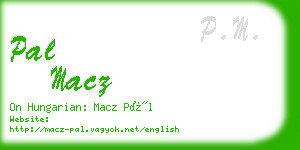 pal macz business card